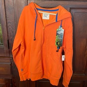 Old Navy mens Techno Hoodie L orange sweatshirt